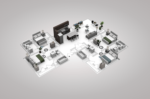 Floor plan for studio, 1 bath, 312 sqft